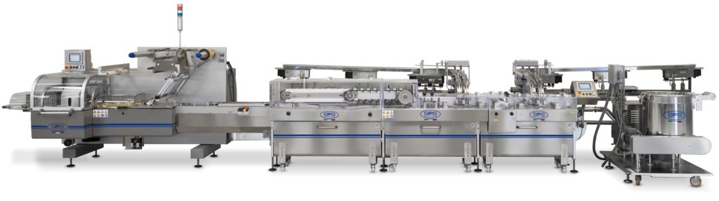 Complete and fully automatic system for sandwich biscuits