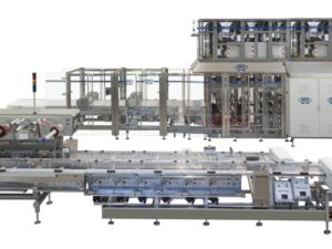 Complete and fully automatic system for high speed wrapping of chocolate products
